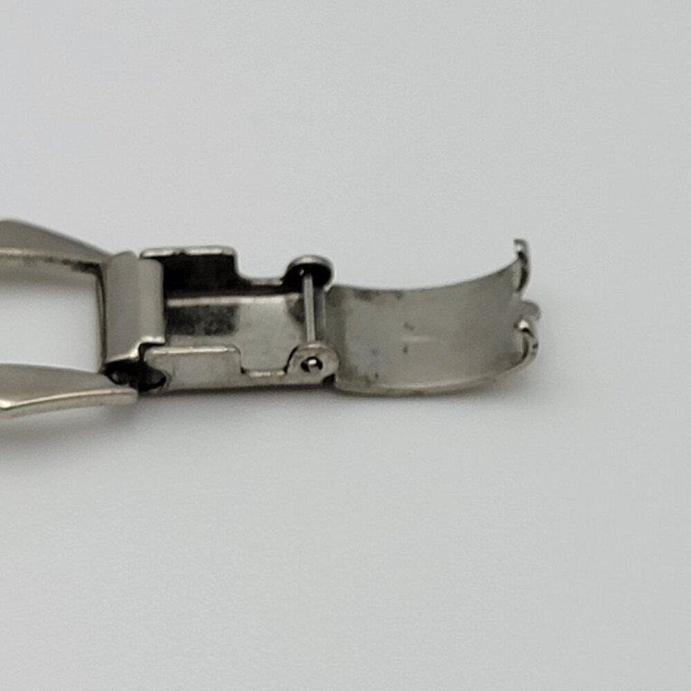 Vintage Crystal Tennis Bracelet Silver-Tone Fold Clasp Wide Statement 7 Inch - Picture 8 of 14